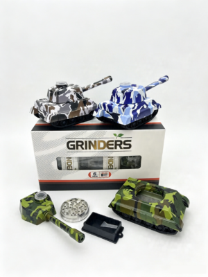 71x190mm Novelty Camo Tank Shaped Herb Grinder 4 Layer Zinc Alloy Tobacco Spice Grinder ZNG908