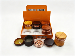63x67mm Vintage Wood Grain 4 Layer Aluminum Herb Grinder ZNG910